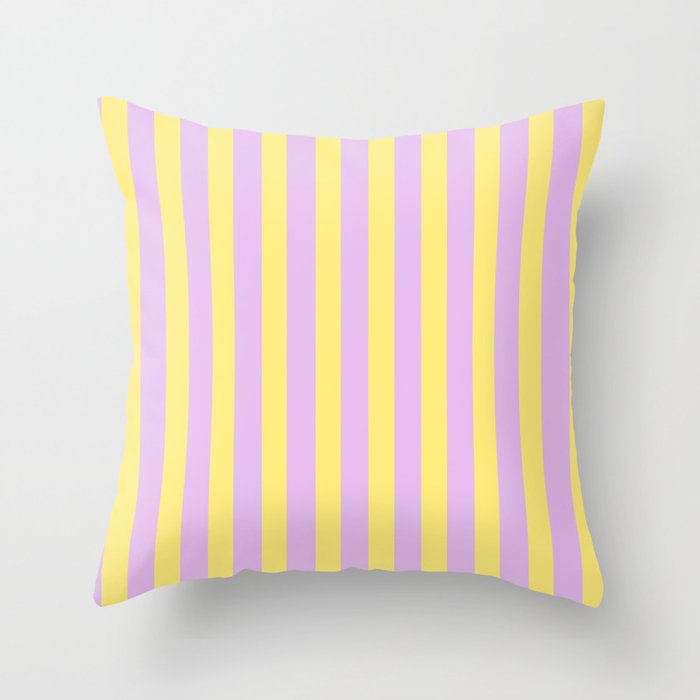 Lilac and Yellow Stripes Throw Pillow Gallery Image 6