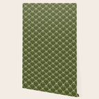 Bows & Ribbons Pattern XXII Dark Olive Green Wallpaper Gallery Image 2