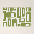 Retro Mid Century Modern Abstract Pattern 336 Olive Green Welcome Mat Gallery Image 1