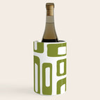 Retro Mid Century Modern Abstract Pattern 336 Olive Green Wine Chiller Gallery Image 3