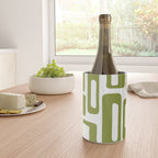 Retro Mid Century Modern Abstract Pattern 336 Olive Green Wine Chiller Gallery Image 4