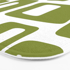 Retro Mid Century Modern Abstract Pattern 336 Olive Green Bath Mat Gallery Image 3