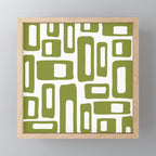 Retro Mid Century Modern Abstract Pattern 336 Olive Green Mini Art Print Gallery Image 1