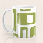 Retro Mid Century Modern Abstract Pattern 336 Olive Green Coffee Mug Gallery Image 3