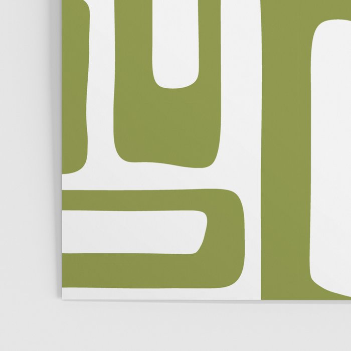 Retro Mid Century Modern Abstract Pattern 336 Olive Green Poster Gallery Image 3
