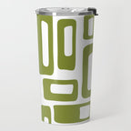 Retro Mid Century Modern Abstract Pattern 336 Olive Green Travel Mug Gallery Image 2