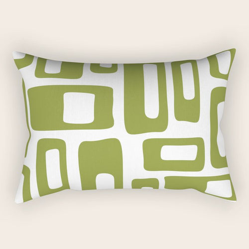 Retro Mid Century Modern Abstract Pattern 336 Olive Green Rectangular Pillow