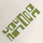 Retro Mid Century Modern Abstract Pattern 336 Olive Green Yoga Mat Gallery Image 1