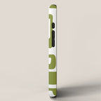 Retro Mid Century Modern Abstract Pattern 336 Olive Green iPhone Case Gallery Image 2