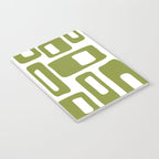 Retro Mid Century Modern Abstract Pattern 336 Olive Green Notebook Gallery Image 3