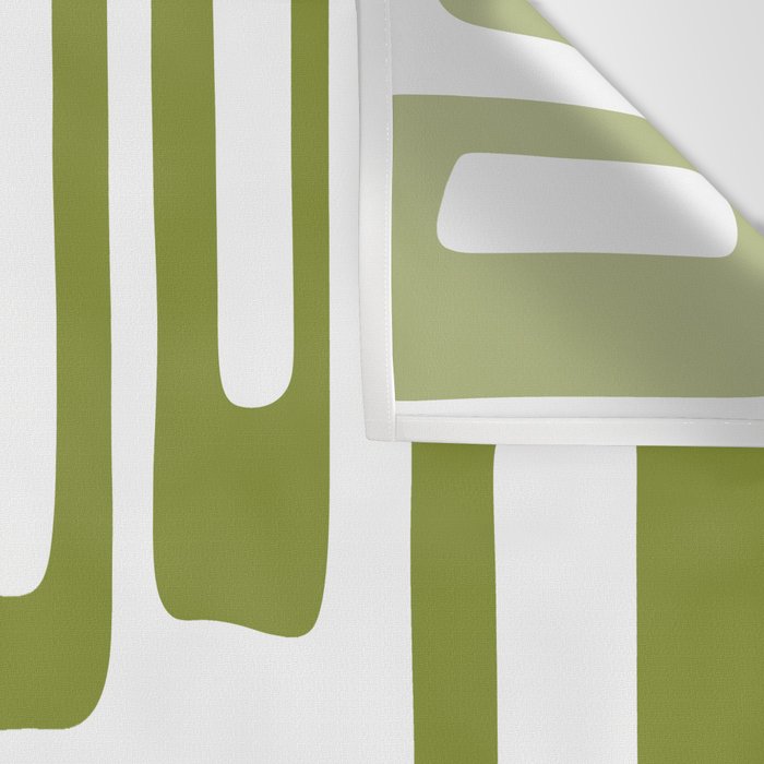 Retro Mid Century Modern Abstract Pattern 336 Olive Green Wall Tapestry Gallery Image 3
