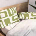 Retro Mid Century Modern Abstract Pattern 336 Olive Green Pillow Sham Gallery Image 2