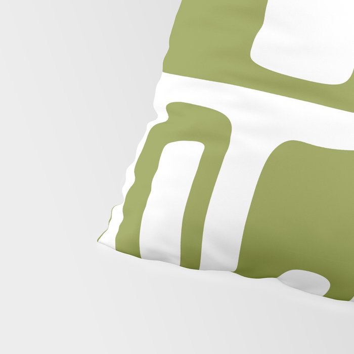 Retro Mid Century Modern Abstract Pattern 336 Olive Green Pillow Sham Gallery Image 4