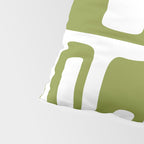 Retro Mid Century Modern Abstract Pattern 336 Olive Green Pillow Sham Gallery Image 4
