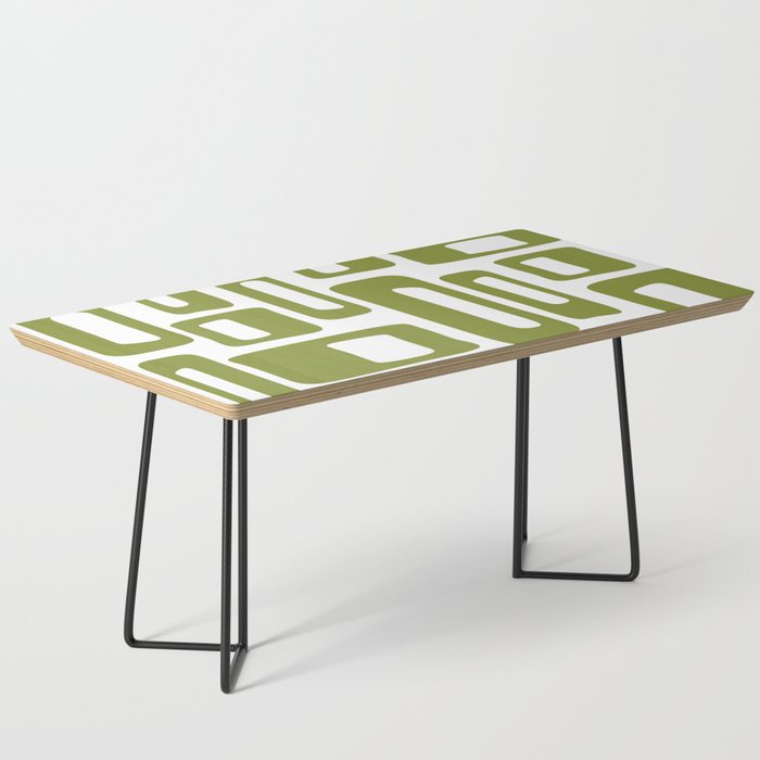 Retro Mid Century Modern Abstract Pattern 336 Olive Green Coffee Table Gallery Image 1