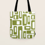 Retro Mid Century Modern Abstract Pattern 336 Olive Green Tote Bag Gallery Image 1