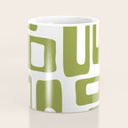 Retro Mid Century Modern Abstract Pattern 336 Olive Green Coffee Mug Gallery Image 4