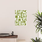 Retro Mid Century Modern Abstract Pattern 336 Olive Green Poster Gallery Image 2