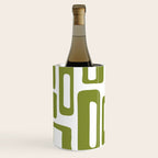 Retro Mid Century Modern Abstract Pattern 336 Olive Green Wine Chiller Gallery Image 1