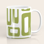 Retro Mid Century Modern Abstract Pattern 336 Olive Green Coffee Mug Gallery Image 1