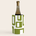 Retro Mid Century Modern Abstract Pattern 336 Olive Green Wine Chiller Gallery Image 2