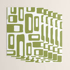 Retro Mid Century Modern Abstract Pattern 336 Olive Green Wrapping Paper Gallery Image 3