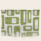 Retro Mid Century Modern Abstract Pattern 336 Olive Green Wall Hanging Gallery Image 1
