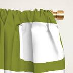 Retro Mid Century Modern Abstract Pattern 336 Olive Green Window Curtain Gallery Image 2