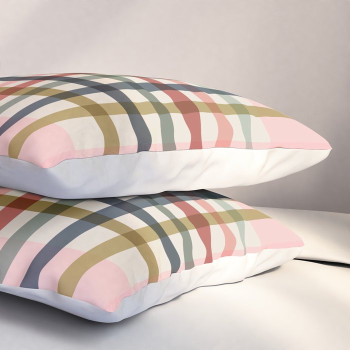 Modern Pastel Grid B Pillow Sham Gallery Image 3
