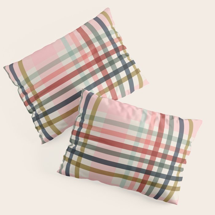 Modern Pastel Grid B Pillow Sham Gallery Image 1