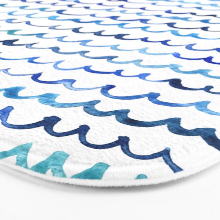 Watercolor Waves Bath Mat Gallery Image 3