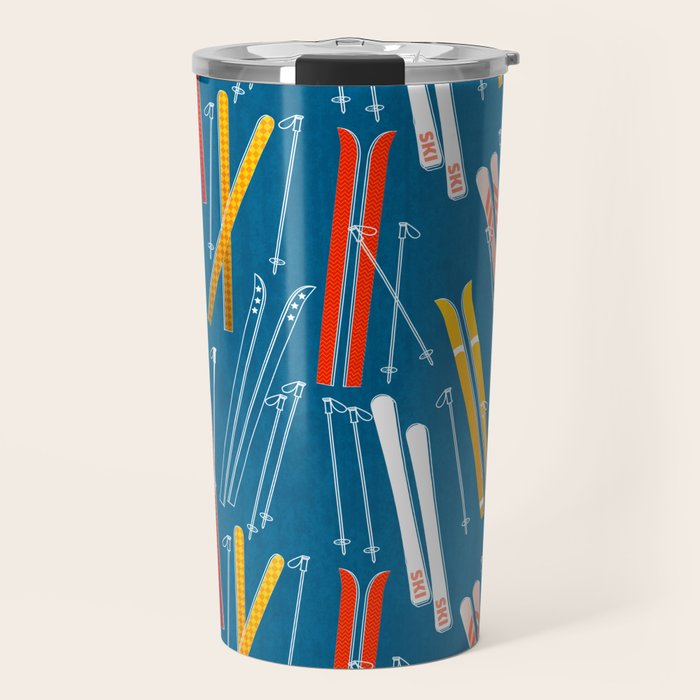 Colorful Ski Pattern Travel Mug Gallery Image 1