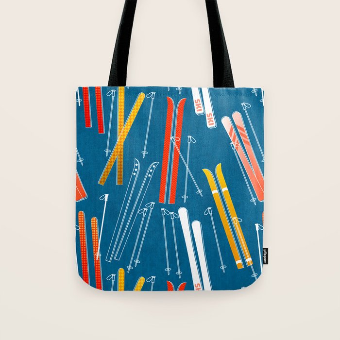 Colorful Ski Pattern Tote Bag Gallery Image 1