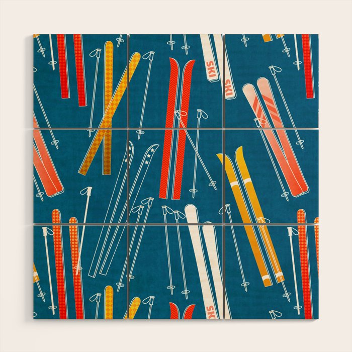 Colorful Ski Pattern Wood Wall Art Gallery Image 1