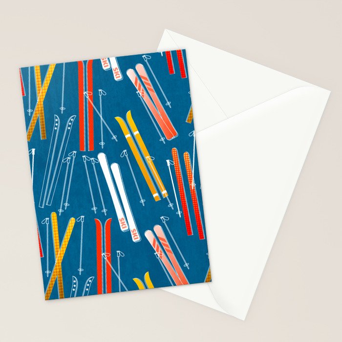 Colorful Ski Pattern Stationery Card Gallery Image 2