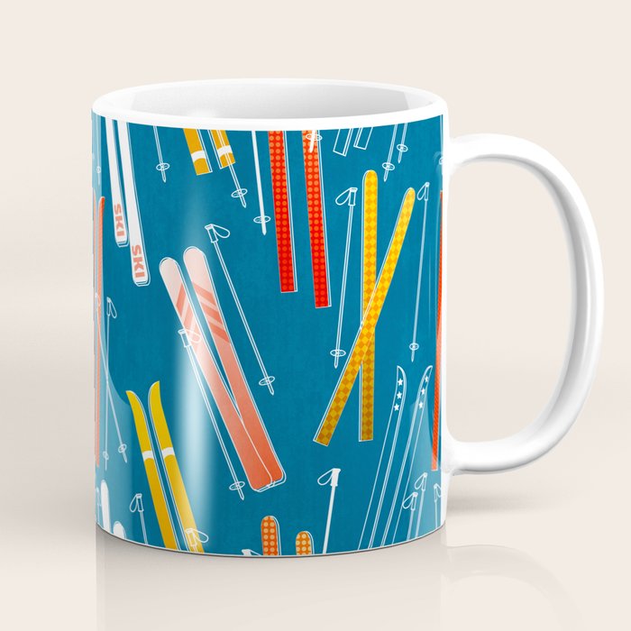 Colorful Ski Pattern Coffee Mug Gallery Image 1
