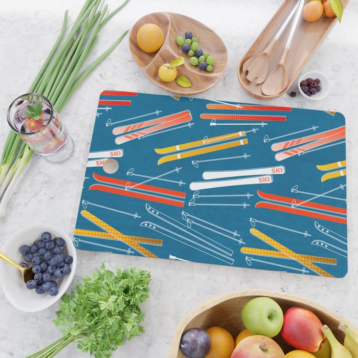 Colorful Ski Pattern Cutting Board Gallery Image 2