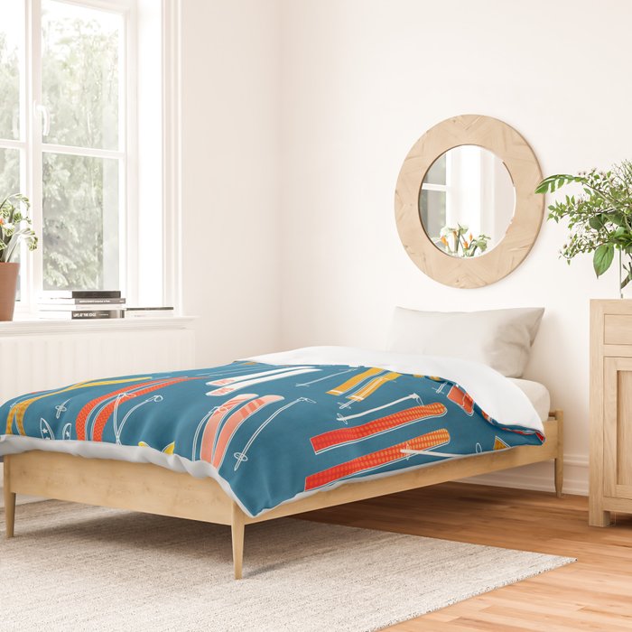 Colorful Ski Pattern Duvet Cover Gallery Image 2