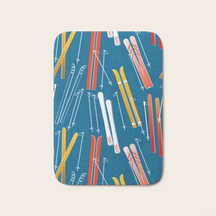Colorful Ski Pattern Bath Mat Gallery Image 1