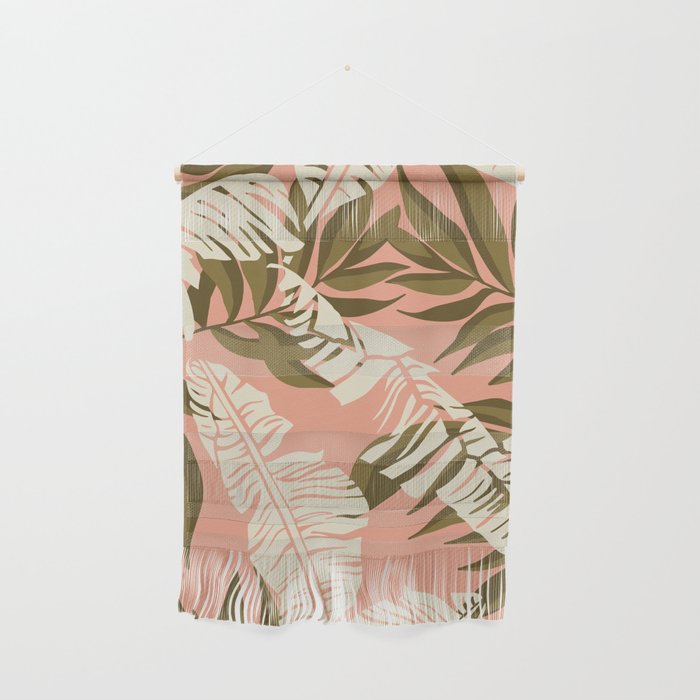 Jungle Leaf Coral Pink Wall Hanging Gallery Image 1