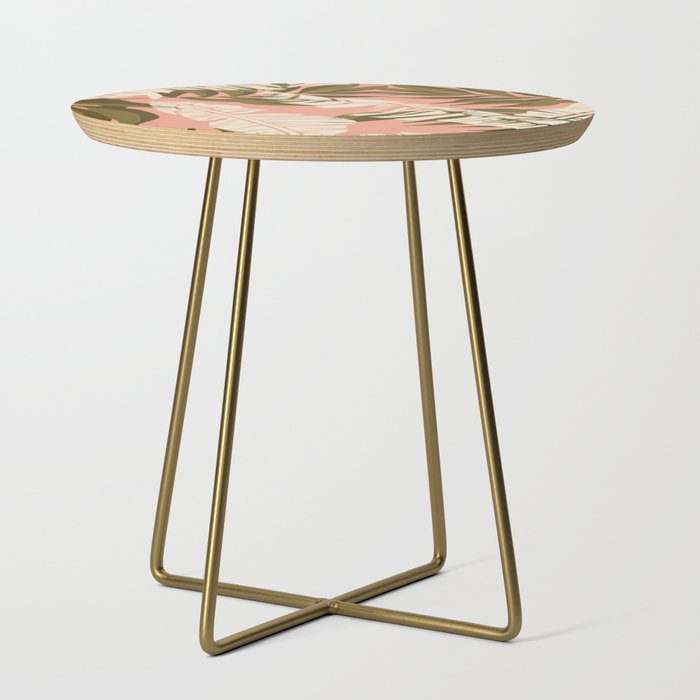 Jungle Leaf Coral Pink Side Table Gallery Image 1