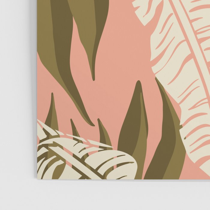 Jungle Leaf Coral Pink Poster Gallery Image 3