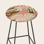 Jungle Leaf Coral Pink Stool Gallery Image 2