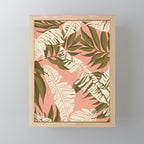 Jungle Leaf Coral Pink Mini Art Print Gallery Image 1