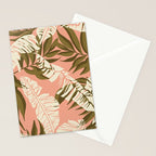 Jungle Leaf Coral Pink Stationery Card Gallery Image 2