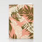 Jungle Leaf Coral Pink Stationery Card Gallery Image 2