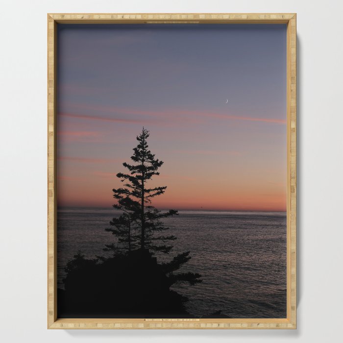 sunset on the bay - nature photograph Serving Tray Gallery Image 1