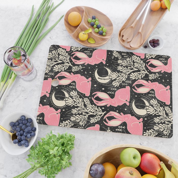 Jackalope - black and pink Cutting Board Gallery Image 2