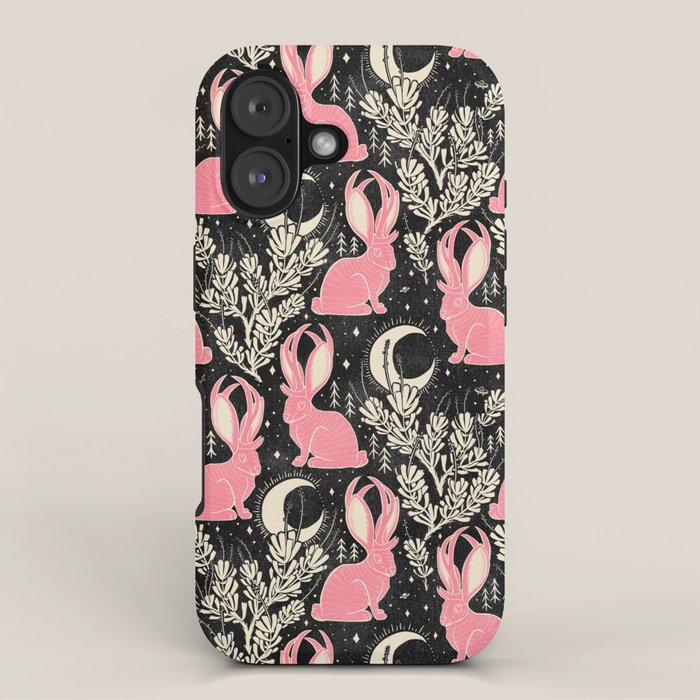 Jackalope - black and pink iPhone Case Gallery Image 1
