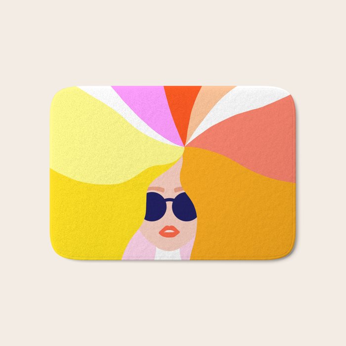 Girl Power - Rainbow Hair #girlpower Bath Mat Gallery Image 1